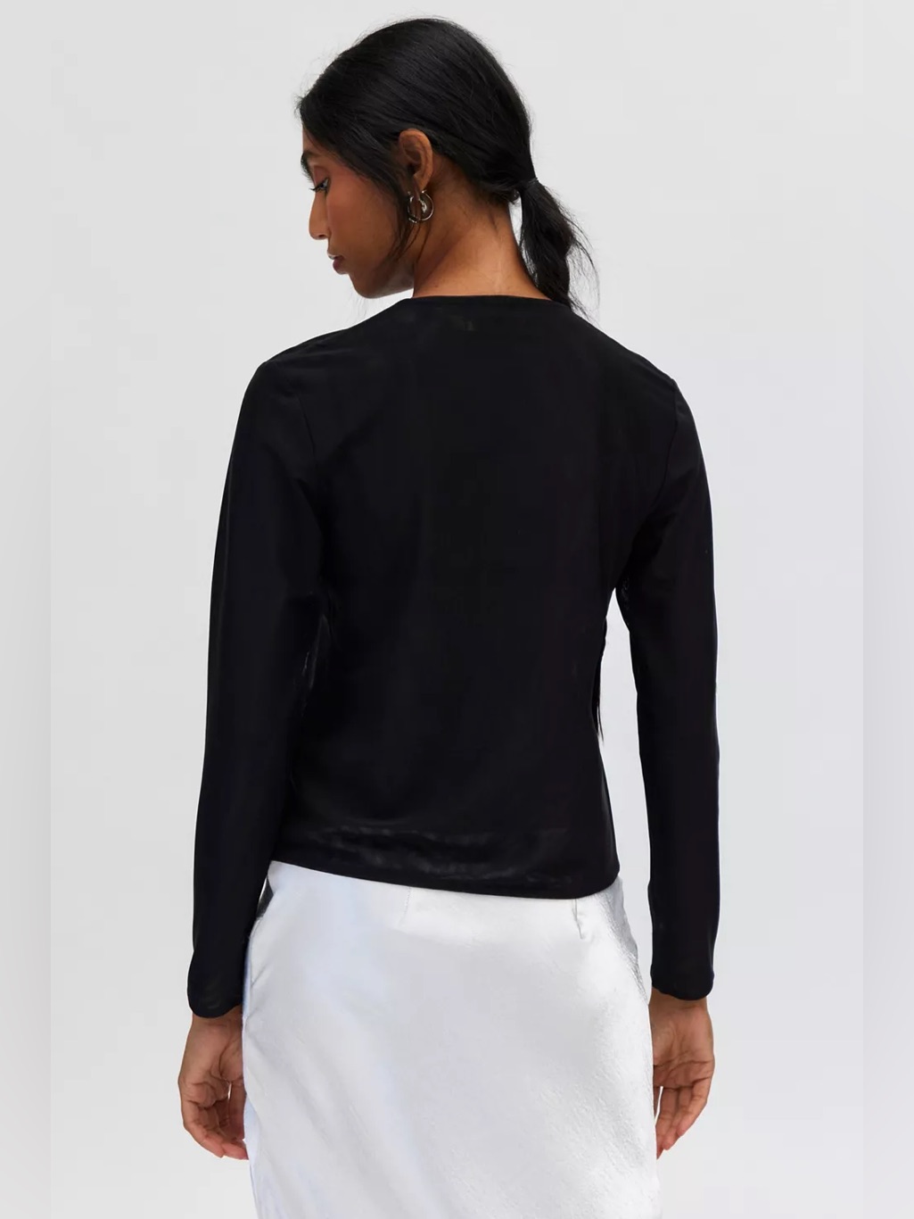 Nwt Tyler Mcgillivary Pansy Applique Cardigan Black Mesh Long Sleeve Xs — image 4 of 8